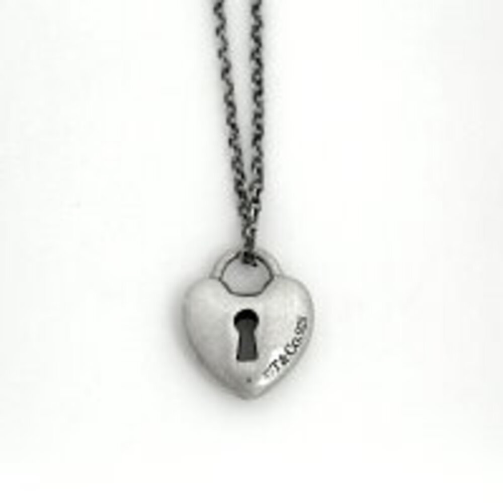 Tiffany Co Heart Lock Necklace Sterling Silver